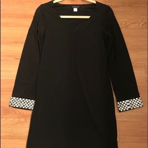 Venus Black Dress with Studded Cuffs